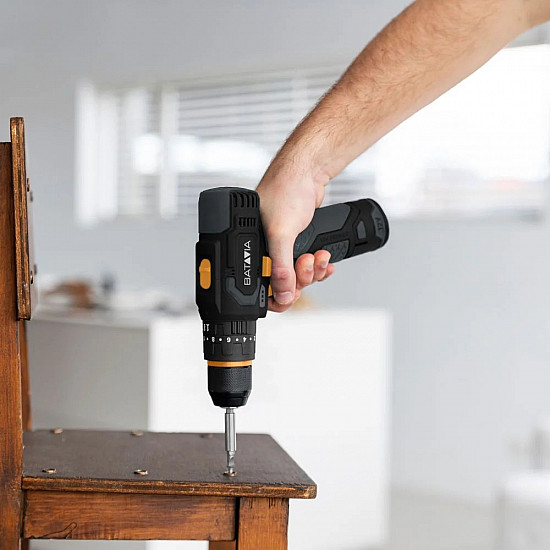 Batavia B.V. 12V Cordless Combi Drill - Fixxpack 2.0 Set (incl. 2.0Ah Battery & USB-C charging Cable)