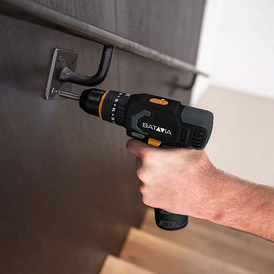 Batavia B.V. 12V Cordless Combi Drill - Fixxpack 2.0 Set (incl. 2.0Ah Battery & USB-C charging Cable)