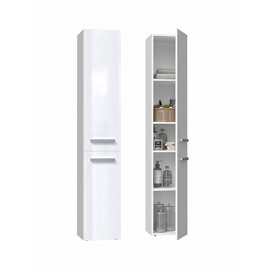Bathroom cabinet NEL II 31x30x174 cm, white, glossy