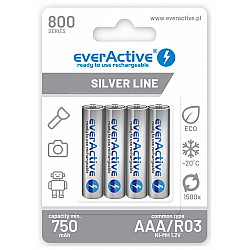 Rechargeable batteries everActive Ni-MH R03 AAA 800 mAh Silver Line - 2 pieces