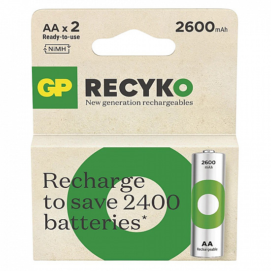 Akumulatorki R6/AA Ni-MH 2600mAh blister 2szt. GP RECYKO