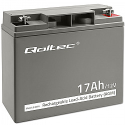 Qoltec AGM Battery 12V 17Ah Maintenance-free Efficient LongLife for UPS, Scooter