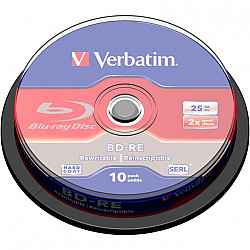 VERBATIM 43694 BluRay BD-RE SINGLE LAYER Verbatim Spindle 10 25GB 2x