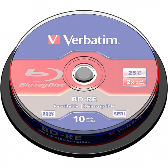 VERBATIM 43694 BluRay BD-RE SINGLE LAYER Verbatim Spindle 10 25GB 2x