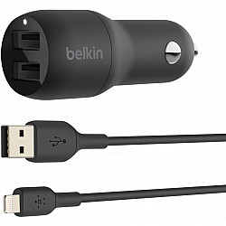 Belkin BOOST CHARGE Dual Charger - Auto-Netzteil - 24 Watt - 4.8 A - 2 Ausgabeanschlussstellen (USB)
