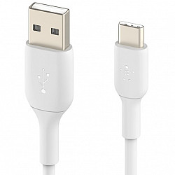 1x2 Belkin USB-C/USB-A PVC Cable 1m, 2Pack white CAB001bt1MWH2PK