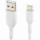 1x2 Belkin USB-C/USB-A PVC Cable 1m, 2Pack white CAB001bt1MWH2PK
