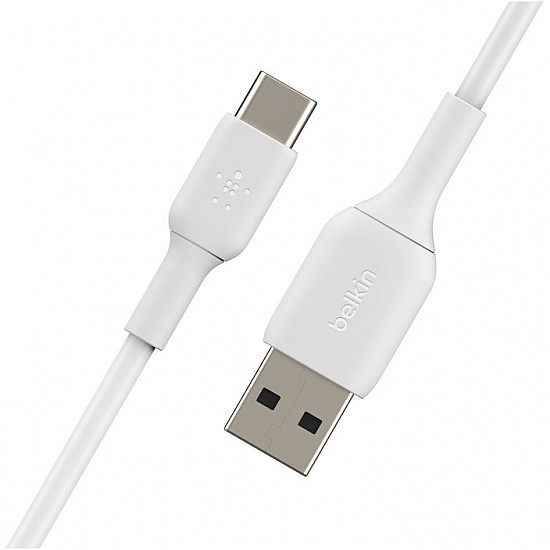 1x2 Belkin USB-C/USB-A PVC Cable 1m, 2Pack white CAB001bt1MWH2PK