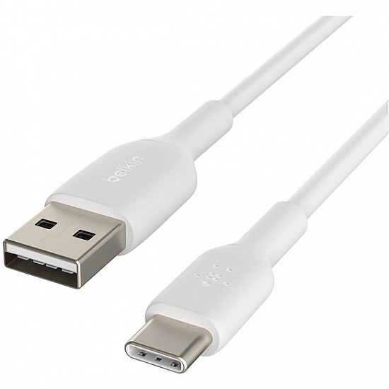 1x2 Belkin USB-C/USB-A PVC Cable 1m, 2Pack white CAB001bt1MWH2PK