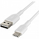 1x2 Belkin USB-C/USB-A PVC Cable 1m, 2Pack white CAB001bt1MWH2PK