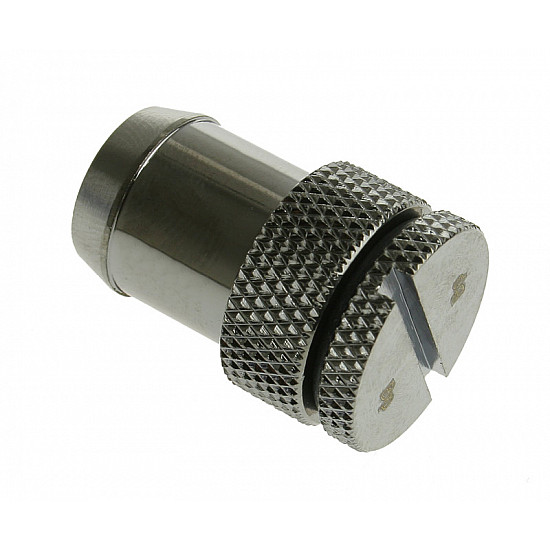 Adapter 13mm ID to G1/4 inch IG with sealing plug - shiny black