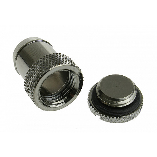 Adapter 13mm ID to G1/4 inch IG with sealing plug - shiny black