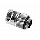 Adapter 45 degree G1/4 inch male to G1/4 inch female - rotatable, shiny silver