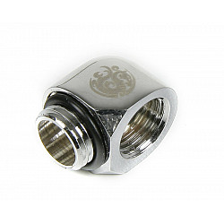 Adapter 90 degrees G1/4 inch AG to G1/4 inch IG - silver shiny