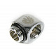 Adapter 90 degrees G1/4 inch AG to G1/4 inch IG - silver shiny