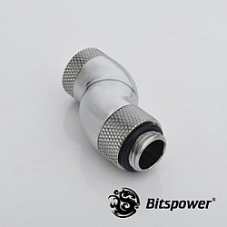 Adapter 90 degree G1/4 inch AG to G1/4 inch IG - 3x rotatable, silver shiny
