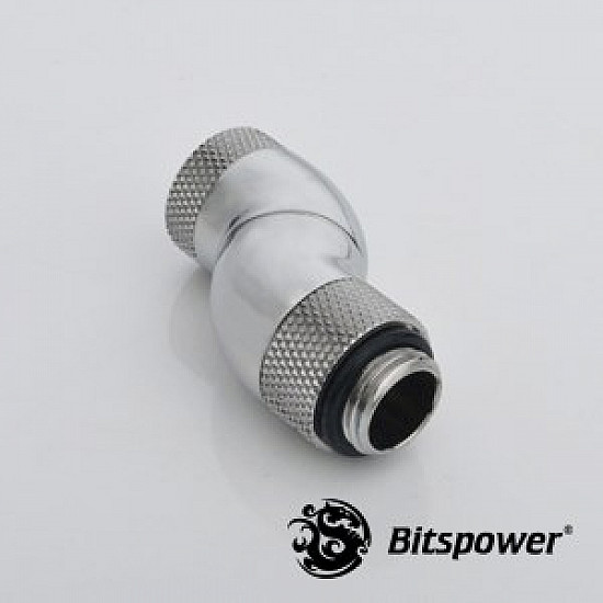 Adapter 90 degree G1/4 inch AG to G1/4 inch IG - 3x rotatable, silver shiny