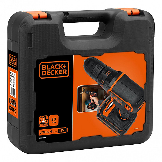 Akku-Bohrschrauber BDCDC18K, 18Volt schwarz/orange, Li-Ion-Akku 1,5Ah, im Koffer