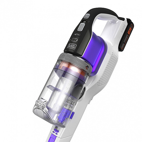 Black & Decker BHFEV1825CP stick vacuum/electric broom 2-in-1 stick vacuum Battery Dry Bagless White 2.5 Ah