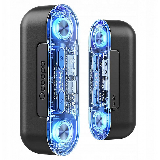 Ocoopa UT2s GamerPro, 2x 5000 mAh, do 2*8h, powerbank 18 W, LED, czarny