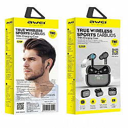 AWEI BLUETOOTH 5.1 T29P TWS + HEADPHONES + BLACK / BLACK DOCKING STATION