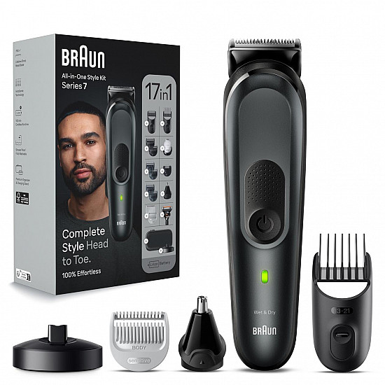 Braun 17-in-1 Multi-grooming Style Kit MGK7491 Cordless Number of length steps 13 Grey