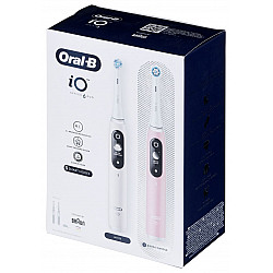 Oral-B Electric Toothbrush iO6 DuoPack Rechargeable For adults Number of brush heads included 2 Number of teeth brushing modes 5 White/Pink