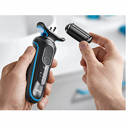 Braun 51-B1000s, Foil shaver, Black, Blue, Power, AC/Battery, Lithium-Ion (Li-Ion), 50 min