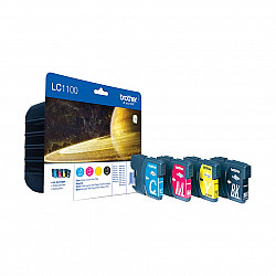 ORIGINAL Brother Multipack Black / Cyan / Magenta / Yellow LC-1100 LC1100VALBPDR 1425 pages 4 ink ca