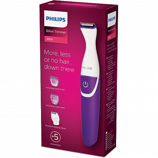 Philips BikiniGenie BRT383 Bikinilinie-trimmer Lilla Hvid