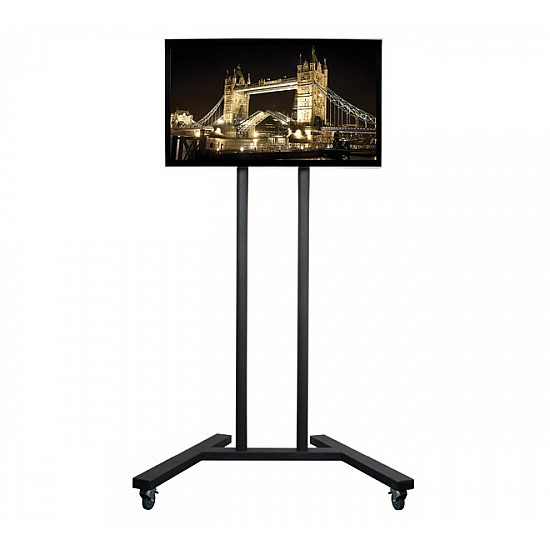 B-Tech Large Universal Flat Screen Trolley / Floor Stand (VESA 800 x 600) - 1.8m O50mm Poles