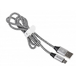 Kabel USB 2.0 AM-micro 1m czarno-srebrny