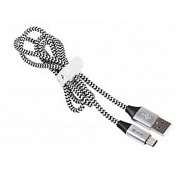 TRACER Kabel USB 2.0 TYPE-C A Male - C Male 1.0m czarno-srebrny