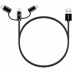 Kabel USB A na USB C/Micro USB/Lightning 2.1/3/2.4 A