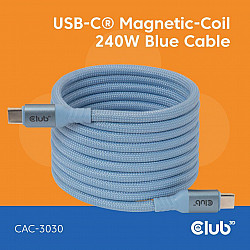 CABLE USB-C TO USB-C 2M/MAGNETIC BLUE CAC-3030 CLUB3D
