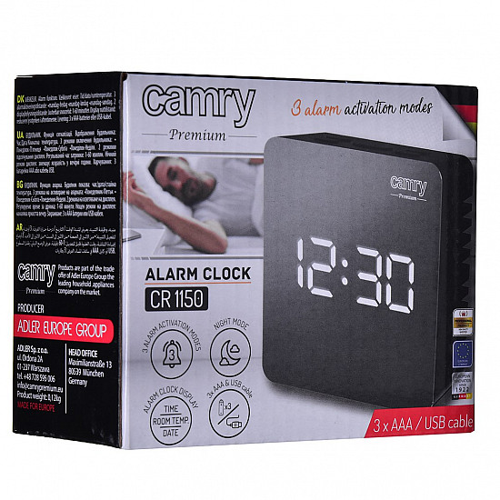 Camry Alarm Clock CR 1150b Alarm function Black