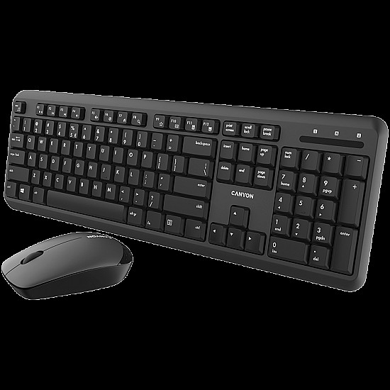 CANYON SET-W20 UK/US Keyboard+Mouse Velvet Wireless Black