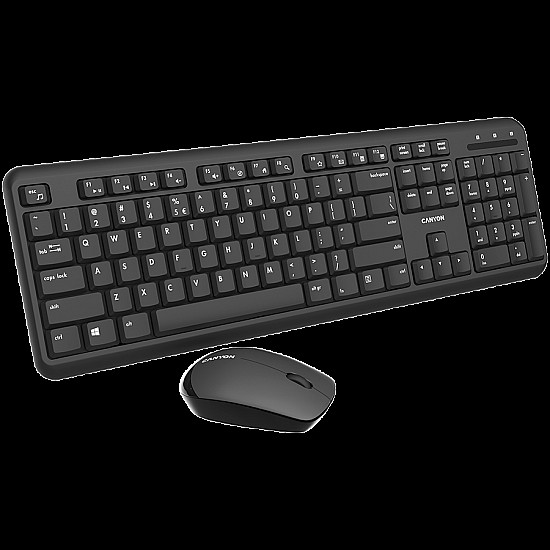 CANYON SET-W20 UK/US Keyboard+Mouse Velvet Wireless Black