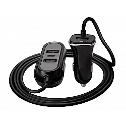 Car charger 12-24V Multicharge 3xUSB 7,2A + PD 18W