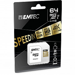 EMTEC SpeedIN' - Flash-Speicherkarte (microSDXC-an-SD-Adapter inbegriffen)