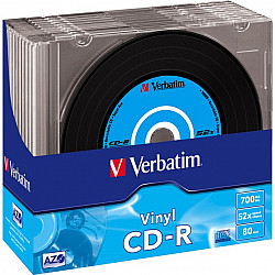 1x10 Verbatim CD-R 80 / 700MB 52x Speed, Vinyl Surface, Slim