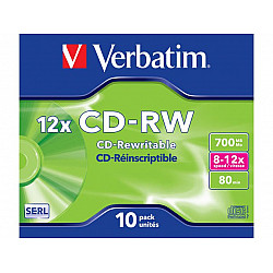 Verbatim 10 x CD-RW - 700 MB 8x - 12x - Jewel Case (Schachtel)