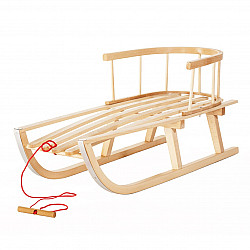 Classic wooden sled with backrest GreenBlue GB136