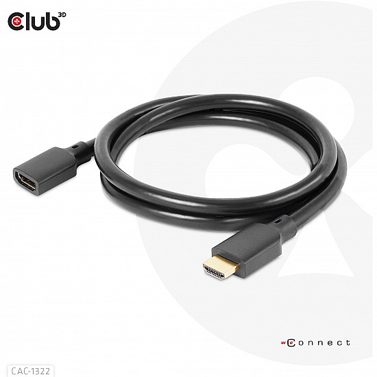 CABLE HDMI TO HDMI 1M/M/F CAC-1322 CLUB3D