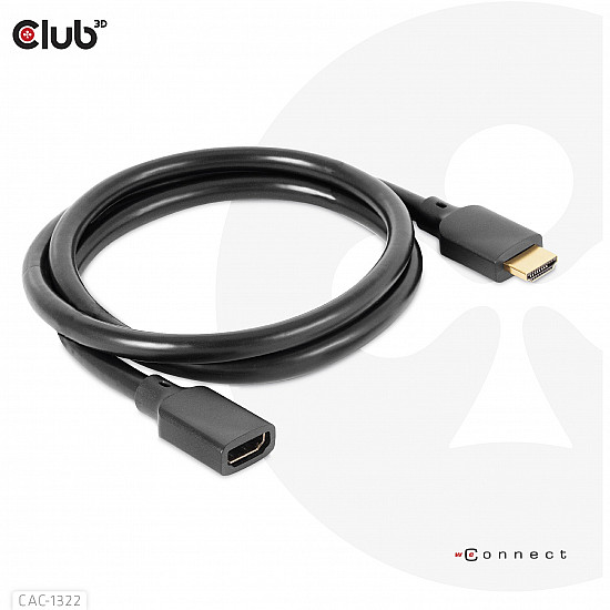 CABLE HDMI TO HDMI 1M/M/F CAC-1322 CLUB3D