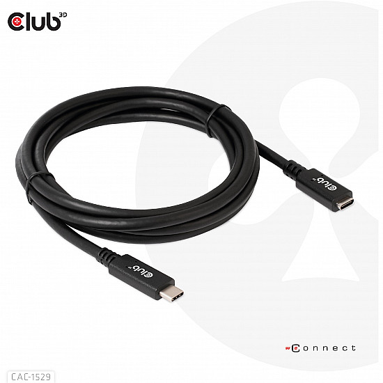 CABLE USB-C TO USB-C 2M/M/F CAC-1529 CLUB3D