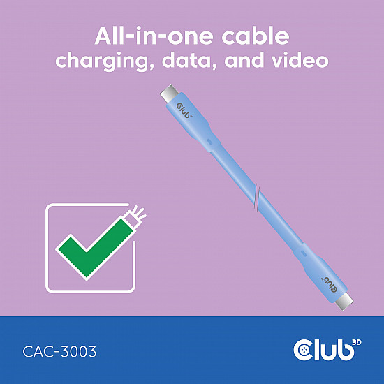 Cable USB 3.1 C (male) C (male) 2.0m Club3D - Lifestyle Blue