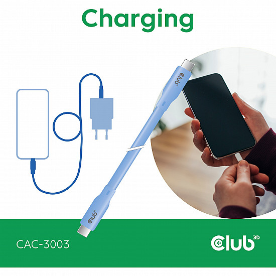 Cable USB 3.1 C (male) C (male) 2.0m Club3D - Lifestyle Blue