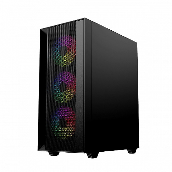 Gembird Fornax 4000 ARGB gaming ATX computer case, Midi Tower, backlight, Black
