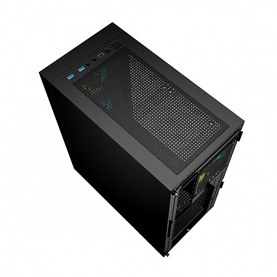 Gembird Fornax 4000 ARGB gaming ATX computer case, Midi Tower, backlight, Black